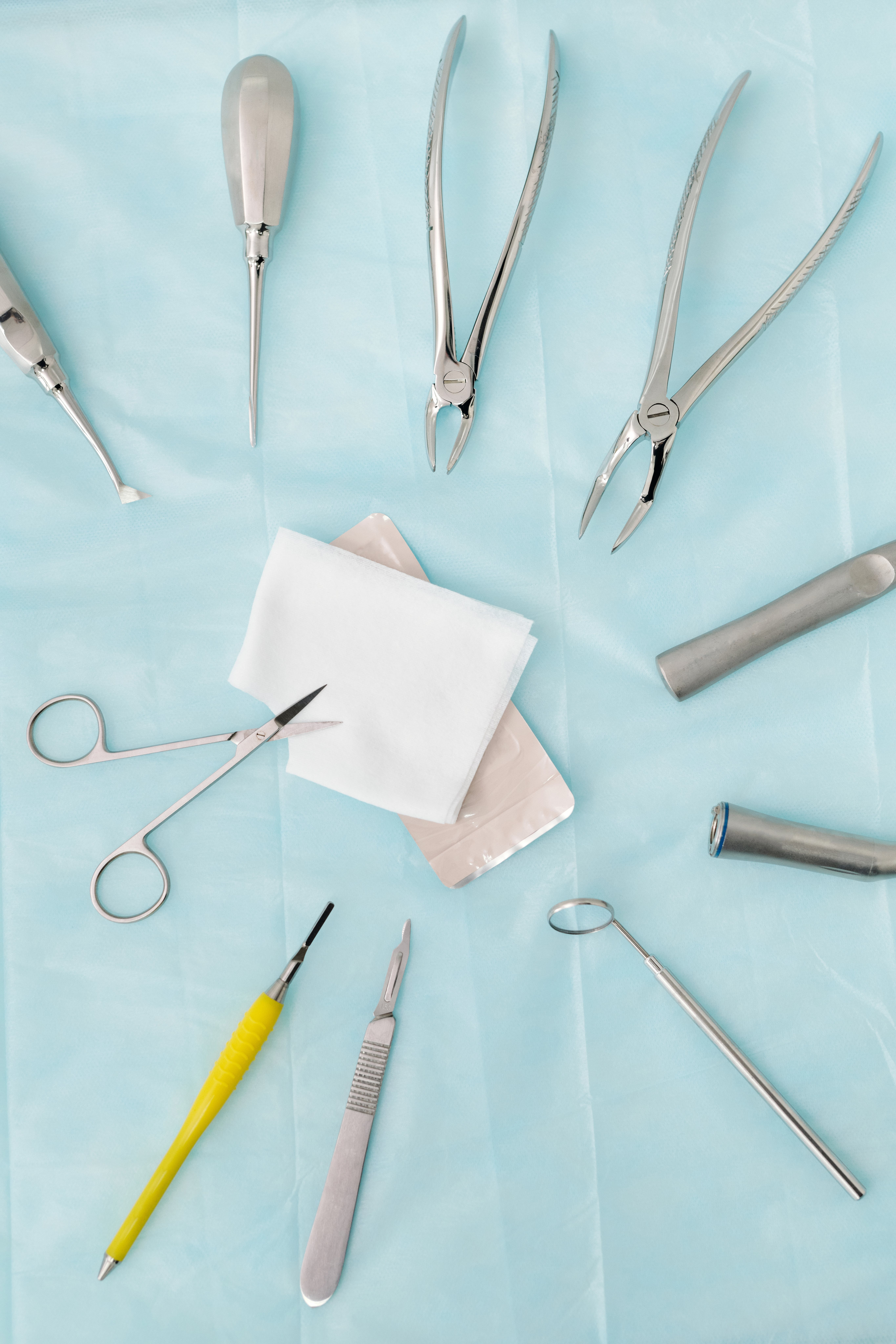 dentistry tools laid out